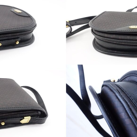 Vintage Lanvin Paris Purse Crossbody Shoulder Bag Logo Print Canvas and Leather - Picture 12 of 15